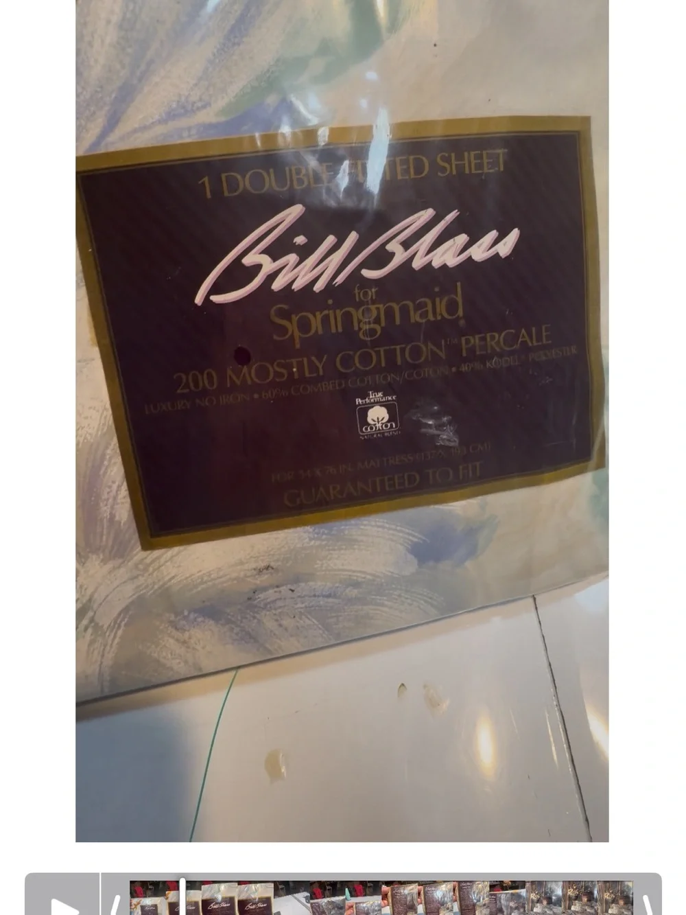 vintage Bill Blass for Springmaid double fitted sheet package